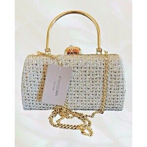 "d'margeaux New York" Women's Gold/Silver/Cream Evening Bag With Chain Strap NWT